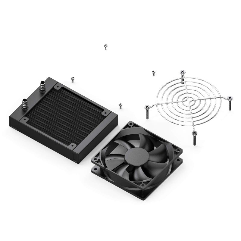 Clyxgs Water Cooling Radiator, 8 Pipe Aluminum Heat Exchanger Radiator with Fan for PC CPU Computer Water Cool System DC12V 80mm Black - Image 5
